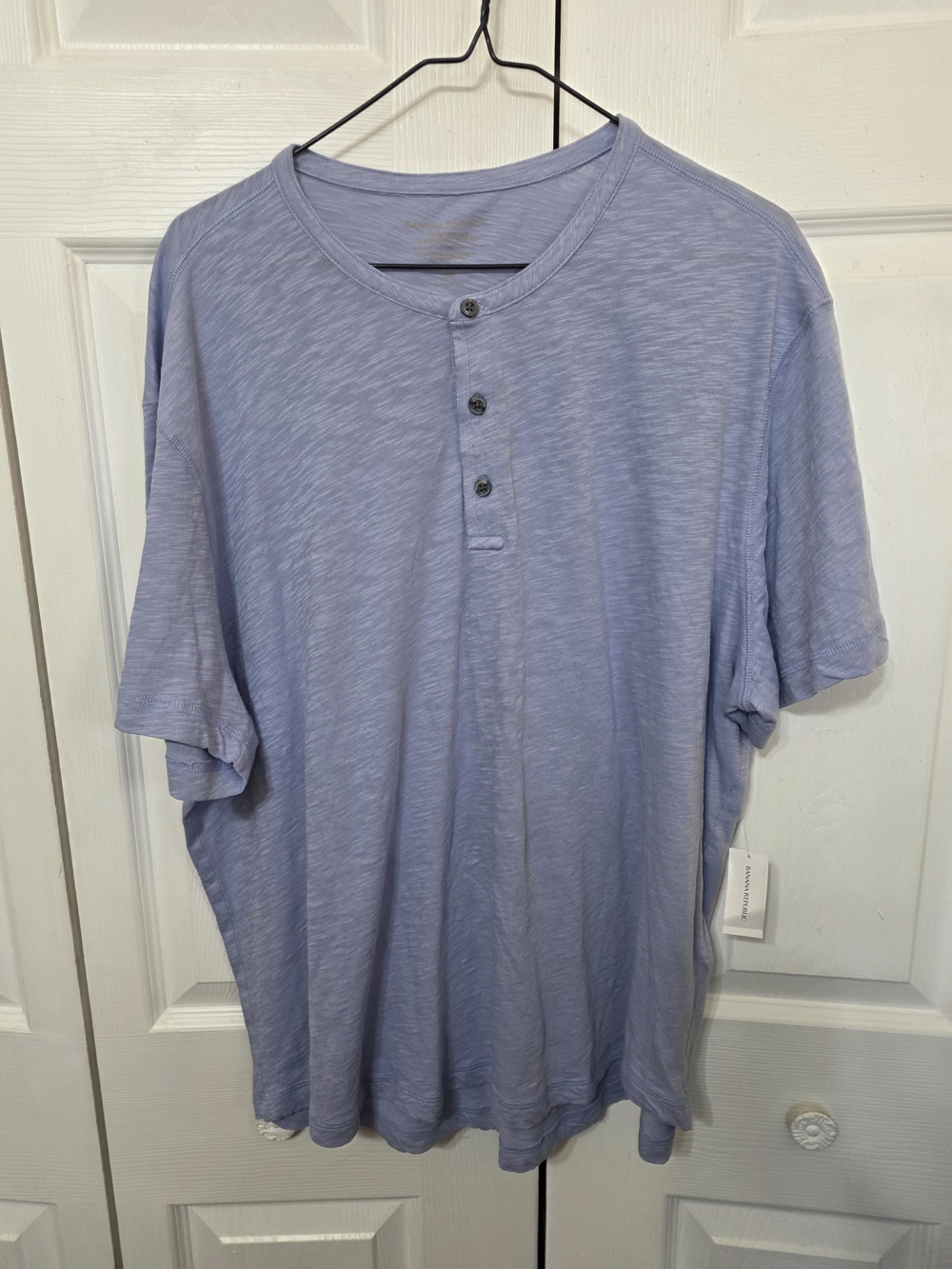 Banana Republic Light Blue Short Sleeve Henley Shirt